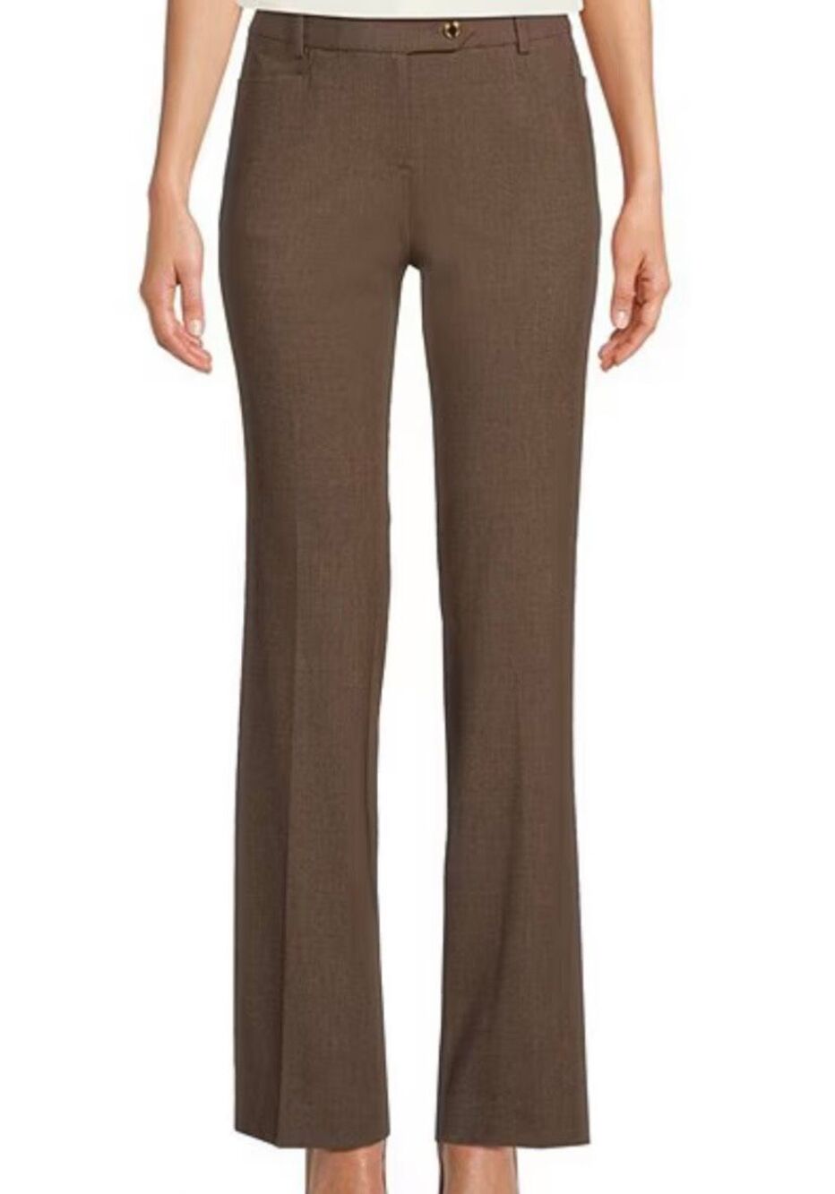 Calvin Klein women’s modern sit straight leg brown trouser pants 14